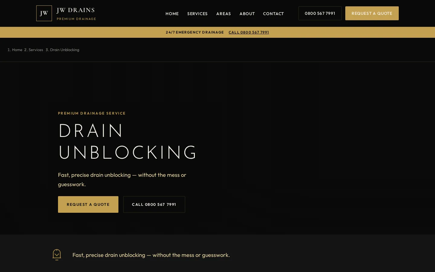 JW Drains service page